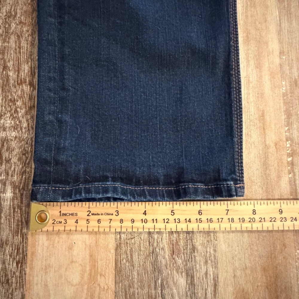 White House Black Market Straight Leg Crop Jeans Dark Wash Size 12 Stretch Denim - Picture 11 of 11
